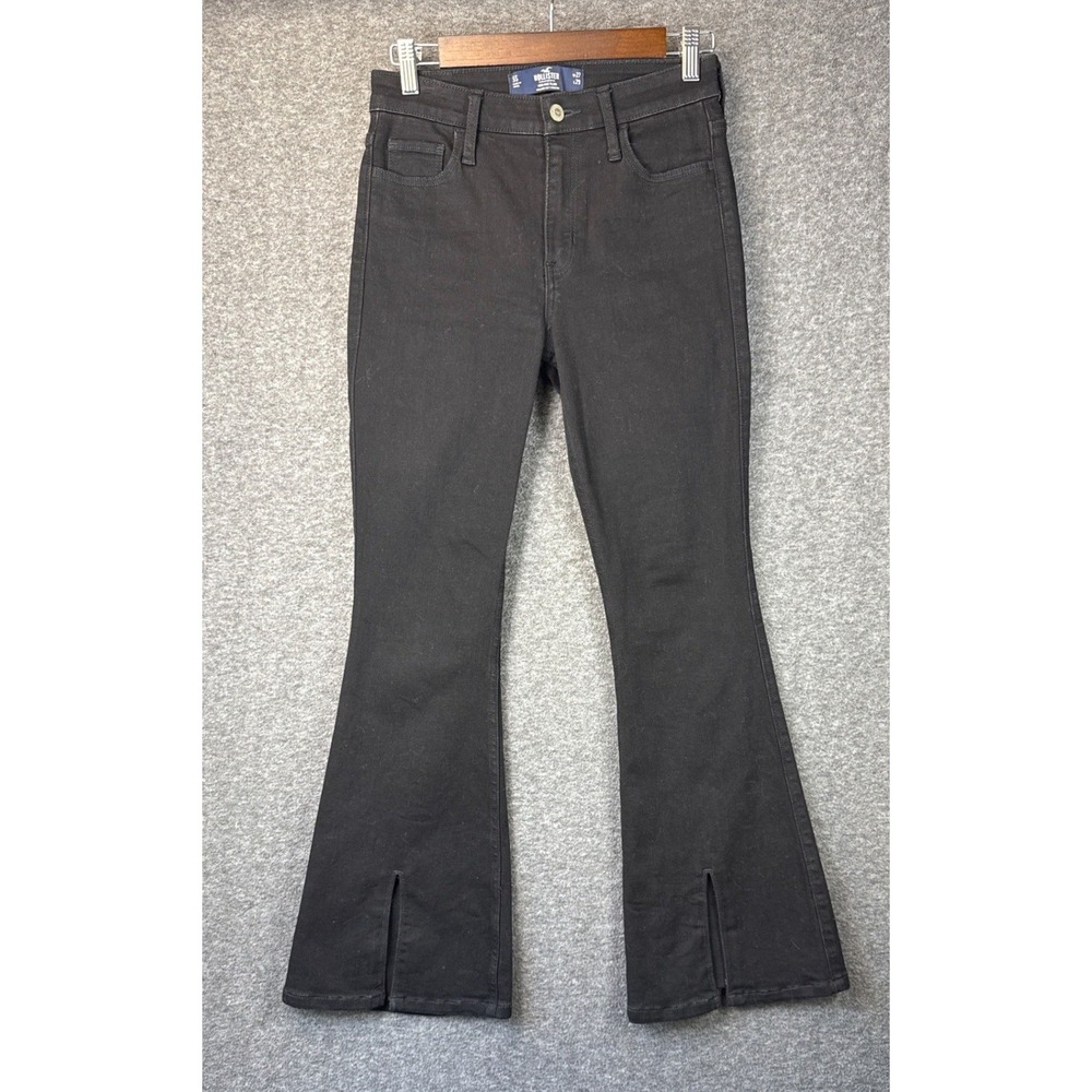 Hollister High-Rise Flare Y2K Soft Stretch Jeans Split Hem Womens 27x29 Wide Leg